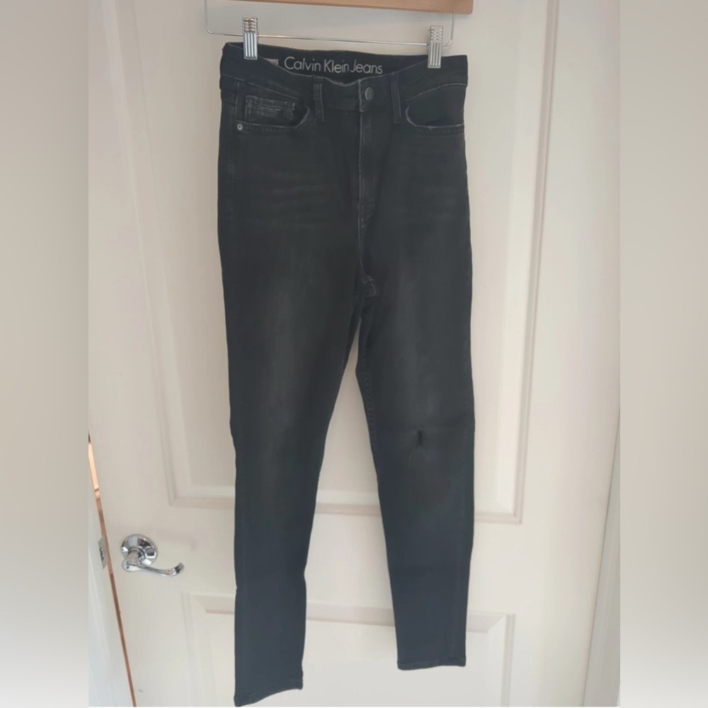 Calvin Klein high waist legging women jeans distressed size 27 dress 92% cotton